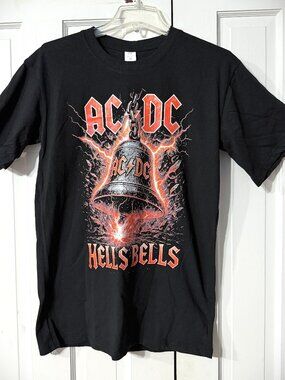 AC/DC Hell’s Bells Black Graphic Tee Shirt Men's Size Medium New